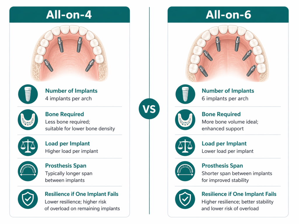 All-on-6 vs All-on-4: Understanding the Clinical Difference