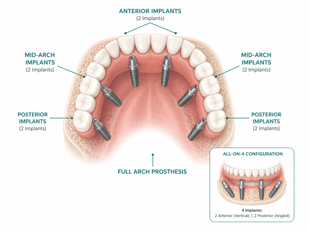 Dental implant configuration diagram