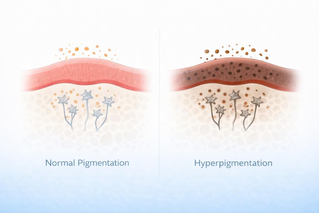Normal vs hyperpigmentation in gums