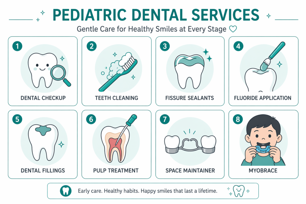 Pediatric dental services infographic