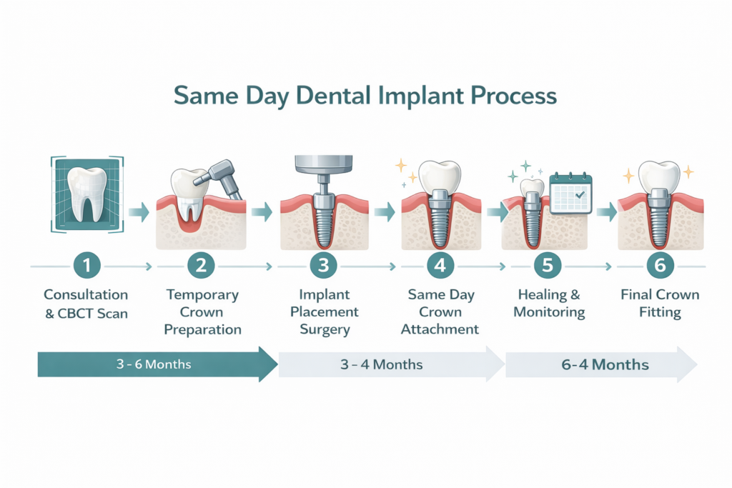 Same day dental implant process_outline