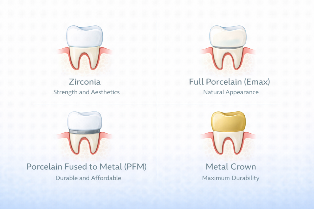 Types of Dental Crowns Available in Dubai at Smile On Dental Clinic