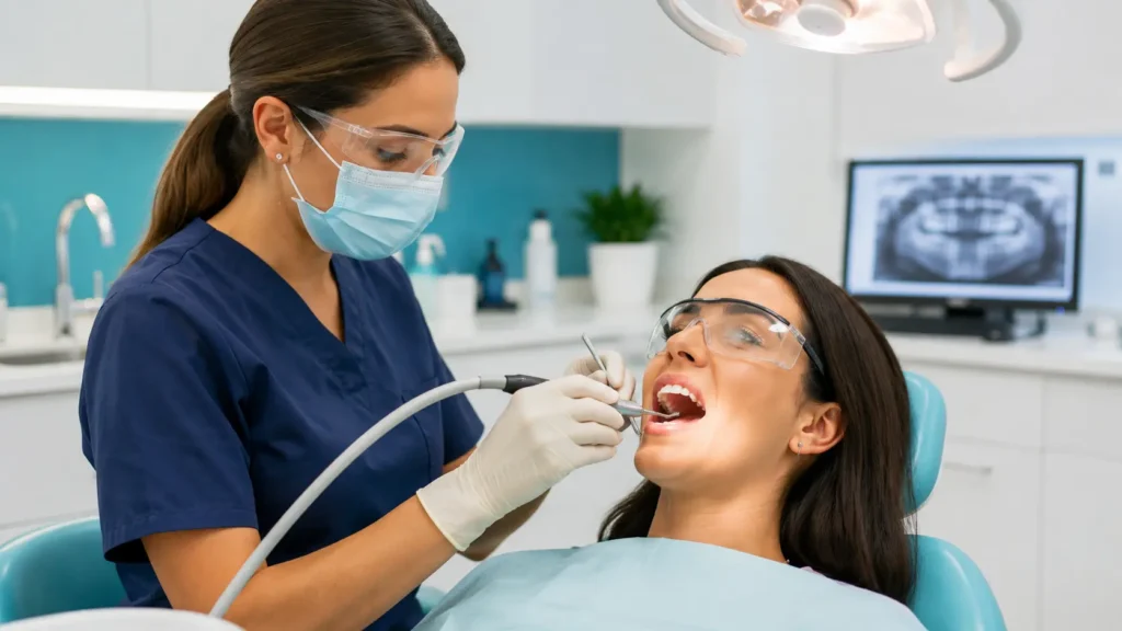 Scaling and root planing deep cleaning procedure for gum disease treatment in Dubai