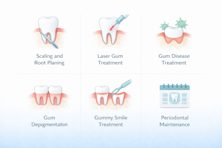 Periodontal treatment options infographic