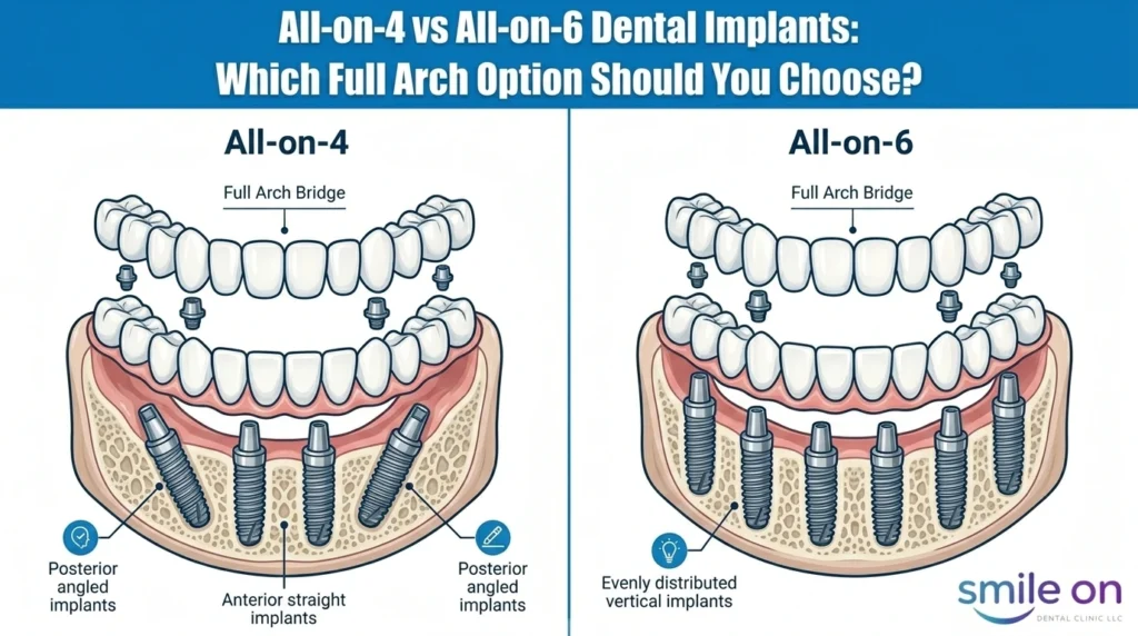 All-on-4 vs All-on-6 Dental Implants: Which Full Arch Option Should You Choose?