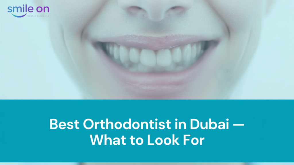 Best orthodontist in Dubai - close-up smile with braces